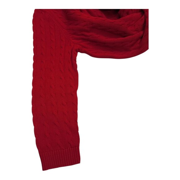 Lauren Ralph Lauren Red Cable Knit Sweater 3X 100% Cotton Womens Tunic Style - Picture 8 of 13